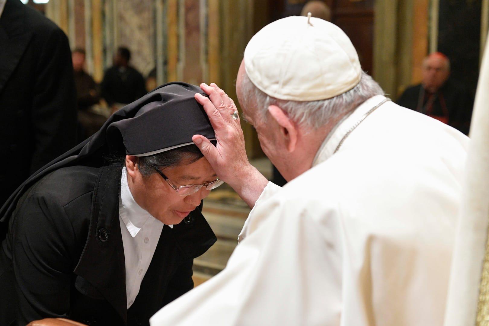 Despair over declining numbers shows lack of faith, pope tells religious